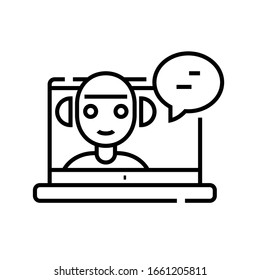 Online bot line icon, concept sign, outline vector illustration, linear symbol.