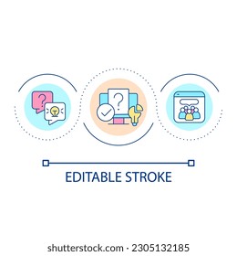 Online brainstorming tool loop concept icon. Effective collaboration abstract idea thin line illustration. Stimulating innovations. Isolated outline drawing. Editable stroke. Arial font used