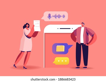 Online Briefing, Teamwork. Business Characters, Office Employees Speak on Video Call with Remote Colleague. Workers Chat by Webcam on Conference with Coworker. Cartoon People Vector Illustration