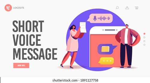 Online Briefing, Teamwork Landing Page Template. Business Characters Speak on Video Call with Remote Colleague. Workers Chat by Webcam on Conference with Coworker. Cartoon People Vector Illustration