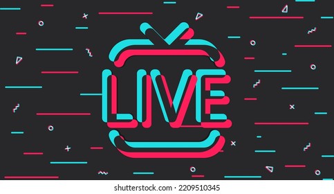 Online broadcasting. Social networks in human life. Modern background in the style of trending online networks. Vector illustration