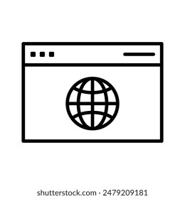 Icono del navegador en línea ideal para navegar por Internet y navegar por Web