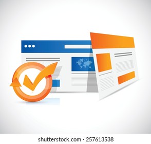 online browsers check mark cycle illustration design over white