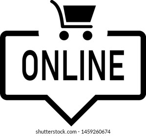 Online bubble speak icon trendy flat design