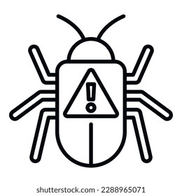 Online bug icon outline vector. Virus error. File data