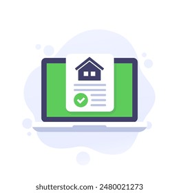 online building permit vector icon, flat design