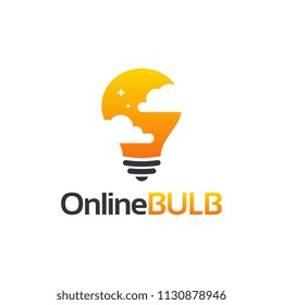 Online Bulb Logo designs concept vector, Online Inspiration logo template vector
