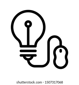 online bulb thin line vector icon