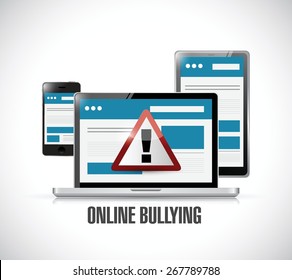 online bullying web warning concept illustration design