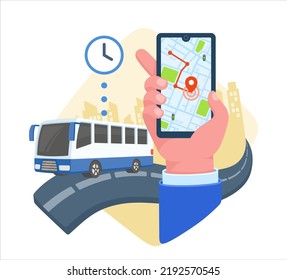 Online bus city map route service monitoring track mobile application