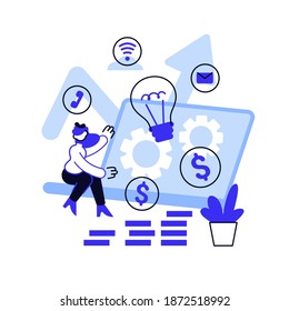 Online business abstract concept vector illustration. Business opportunity, online startup, ecommerce platform, internet marketing, social media sales, promotion, digital agency abstract metaphor.