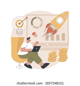 Online business abstract concept vector illustration. Business opportunity, online startup, ecommerce platform, internet marketing, social media sales, promotion, digital agency abstract metaphor.