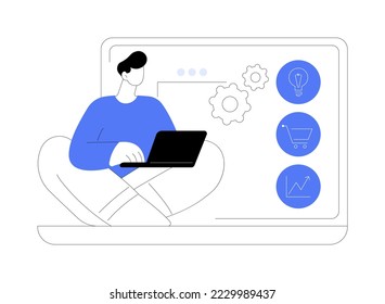 Online business abstract concept vector illustration. Business opportunity, online startup, ecommerce platform, internet marketing, social media sales, promotion, digital agency abstract metaphor.