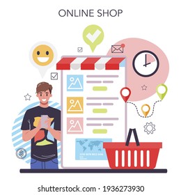 Online business advertsing online service or platform. Commercial