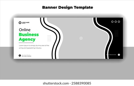 Online business agency banner design template