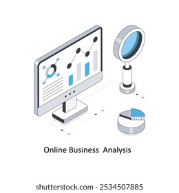 Online Business  Analysis isometric stock illustration. EPS File stock illustration