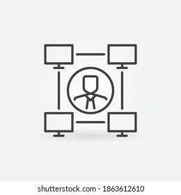 Online Business Communication vector thin line concept icon or design element
