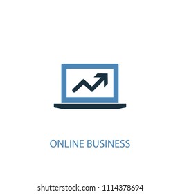 Online business concept 2 colored icon. Simple blue element illustration. Online business concept symbol design from ecommerce set. Can be used for web and mobile UI/UX