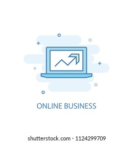 Online business concept trendy icon. Simple line, colored illustration. Online business concept symbol flat design from eCommerce  set. Can be used for UI/UX