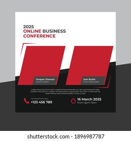 Online Business Conference Simple Template Invitation. Online Reservation Geometric Magazine Conference Or Poster Business Meeting Design Banner,social Media Banner