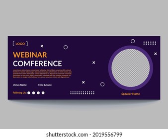 online business conference web banner or social media banner design.business webinar invitation or live conference banner design sets
