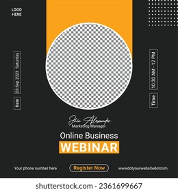 Online business conference webinar social media post bannar  template design for Online meeting