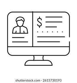 online business consultation line icon vector. online business consultation sign. isolated contour symbol black illustration