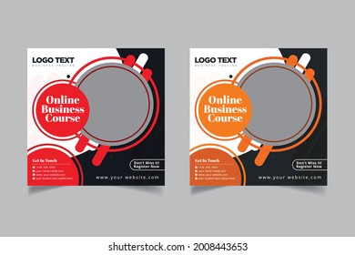 Online Business Course Social Media Post Banner Template,Digital marketing agency.