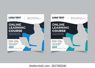 Online Business Course Social Media Post Banner Template, Digital marketing agency.