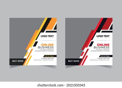 Online Business Course Social Media Post Banner Template, Digital marketing agency.