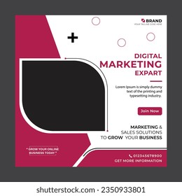 Online business digital marketing webinar and social media post design template