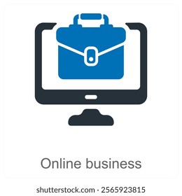 Online Business and ecommerce icon concept