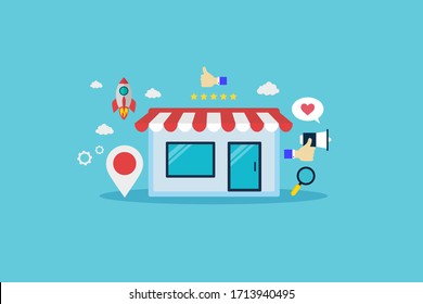 Online Business Ecommerce Shopping Market Place. Digital Marketing