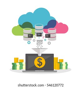 Online business. Financial technology. Automatic system. Earning money from internet concept.