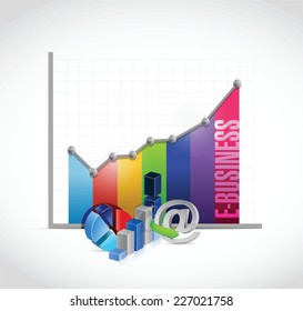online business graph chart illustration design over a white background