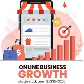 Online business growth design idea
