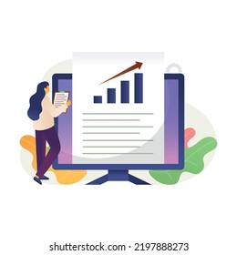 online Business Growth report Illustration concept	