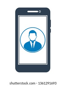 Online Business Help Icon. Flat style vector EPS.