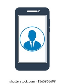 Online Business Help Icon. Flat style vector EPS.