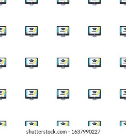 online business icon pattern seamless isolated on white background. Editable flat online business icon. online business icon pattern for web and mobile.