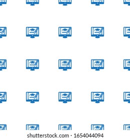 online business icon pattern seamless isolated on white background. Editable filled online business icon. online business icon pattern for web and mobile.