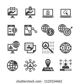 Online business icon set