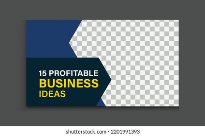 online business ideas video thumbnail. creative template design. modern graphics element. web banner ads