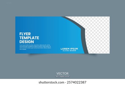 Online business marketing blue banner design for social media post template.