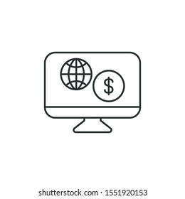 online business - minimal line web icon. simple vector illustration. concept for infographic, website or app.
