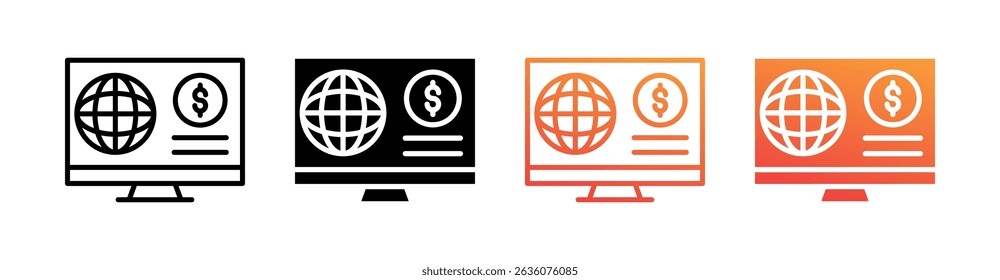 Online Business Multi Style Icon Set Vector