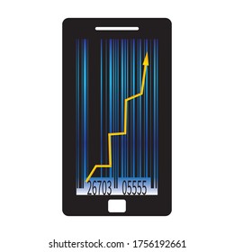 Online business with profit on the screen