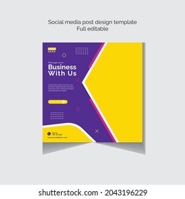 Online business social media post design template 