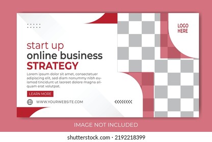 Online business social media post template. Web banner, flyer or poster for online business agency offer promotion. company advertisement banner design. 