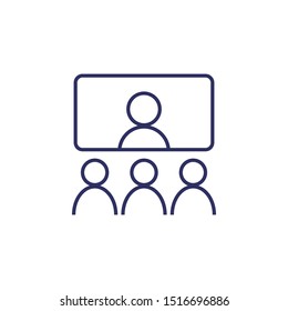 Online business speech icon. Element of conference with description icon for mobile concept and web apps. Outline online business speech icon can be used for web and mobile